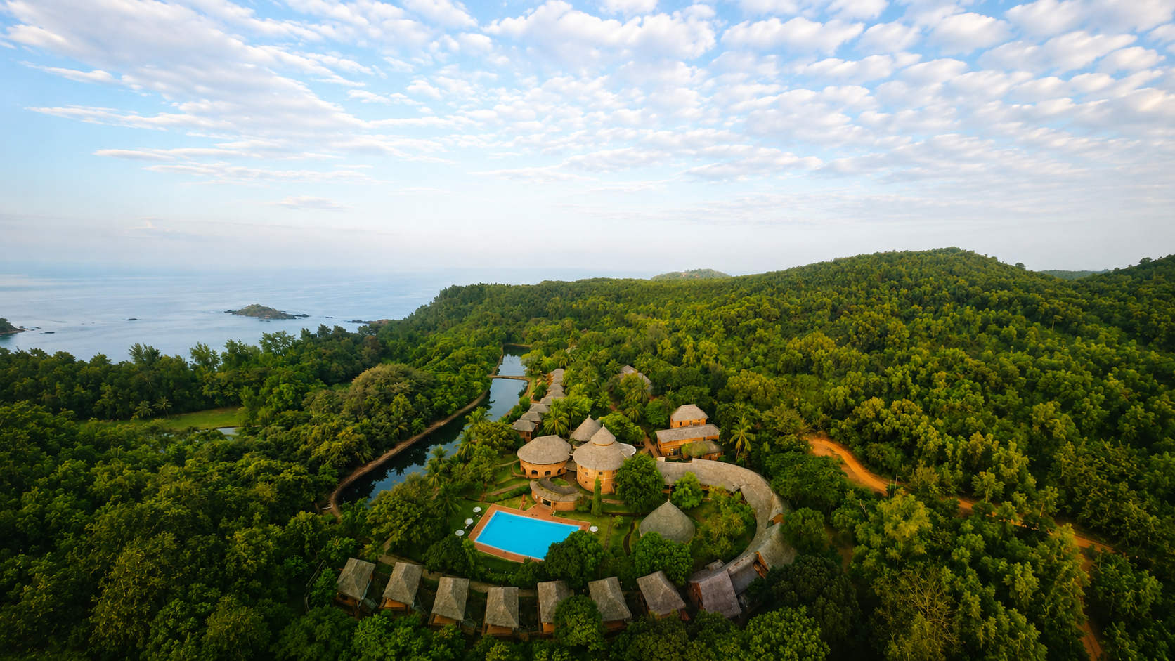 Wellness sanctuary at dawn